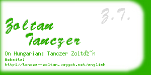 zoltan tanczer business card